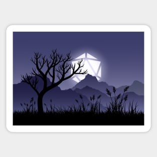 Full Moon Dead Tree Halloween Tabletop RPG Maps and Landscapes Sticker